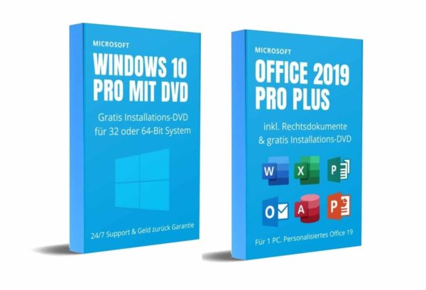 Windows 10 PRO und Office 2019 Pro Plus DVD