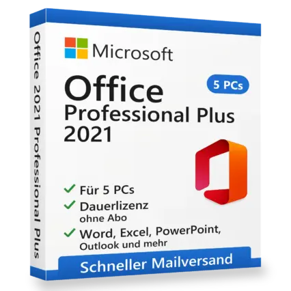 Microsoft Office 2021 Pro Plus für 5 PCs
