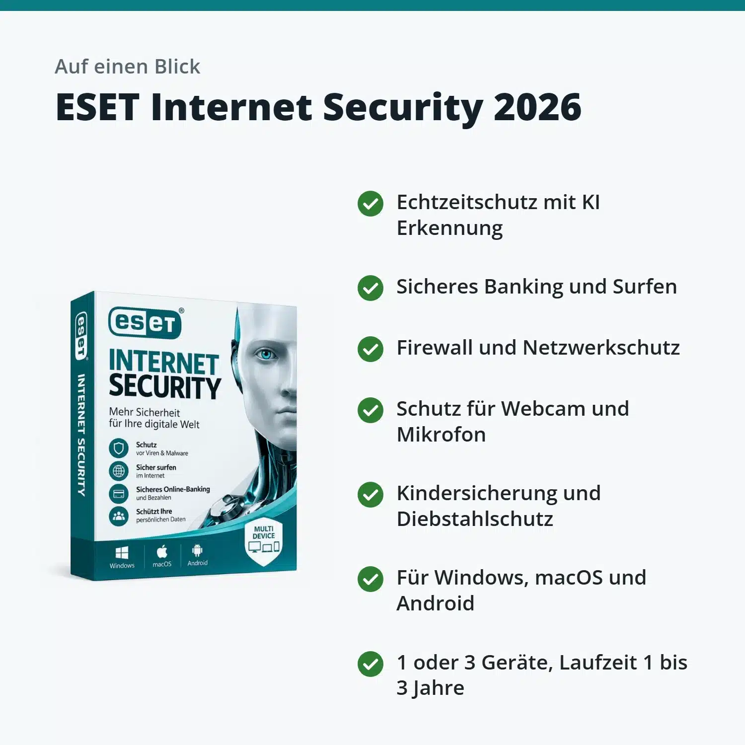 ESET Internet Security 2026 auf einen Blick: die wichtigsten Eigenschaften