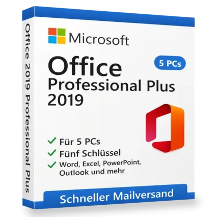 Microsoft Office 2019 Pro Plus für 5 PCs